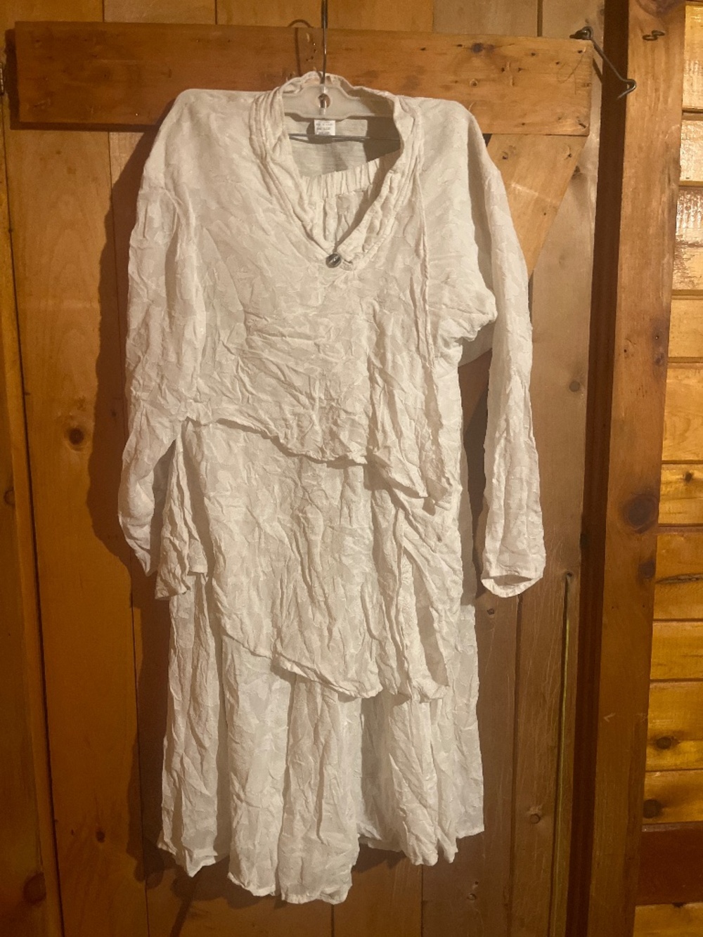 Lagenlook Silk Linen Skirt Blouse Set